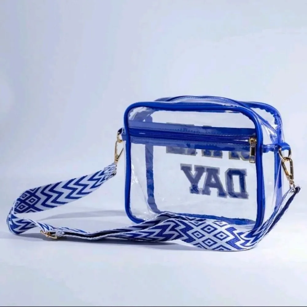 Game Day Stadium Clear Bag Purse~Blue